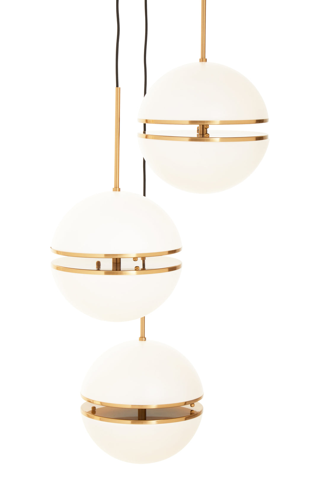 Rio Three Ball Brass Pendant Light