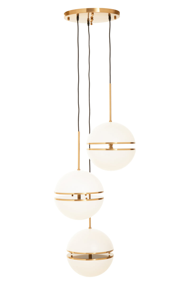 Rio Three Ball Brass Pendant Light