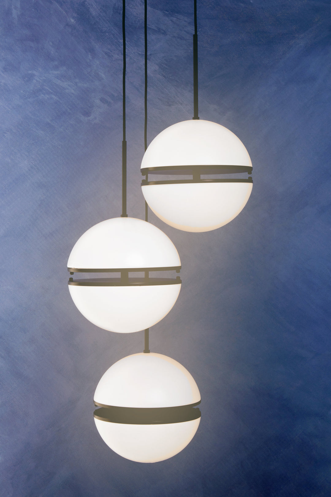 Rio Three Ball Matte Black Pendant Light