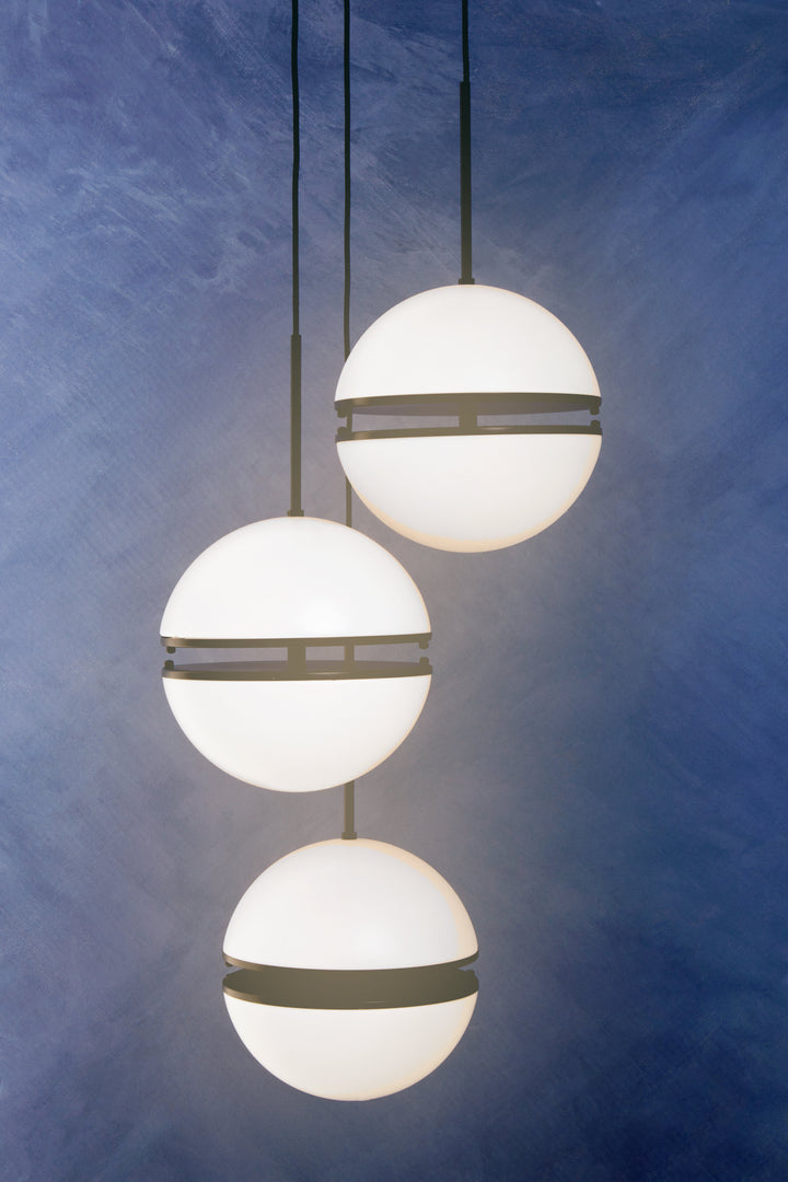 Rio Three Ball Matte Black Pendant Light