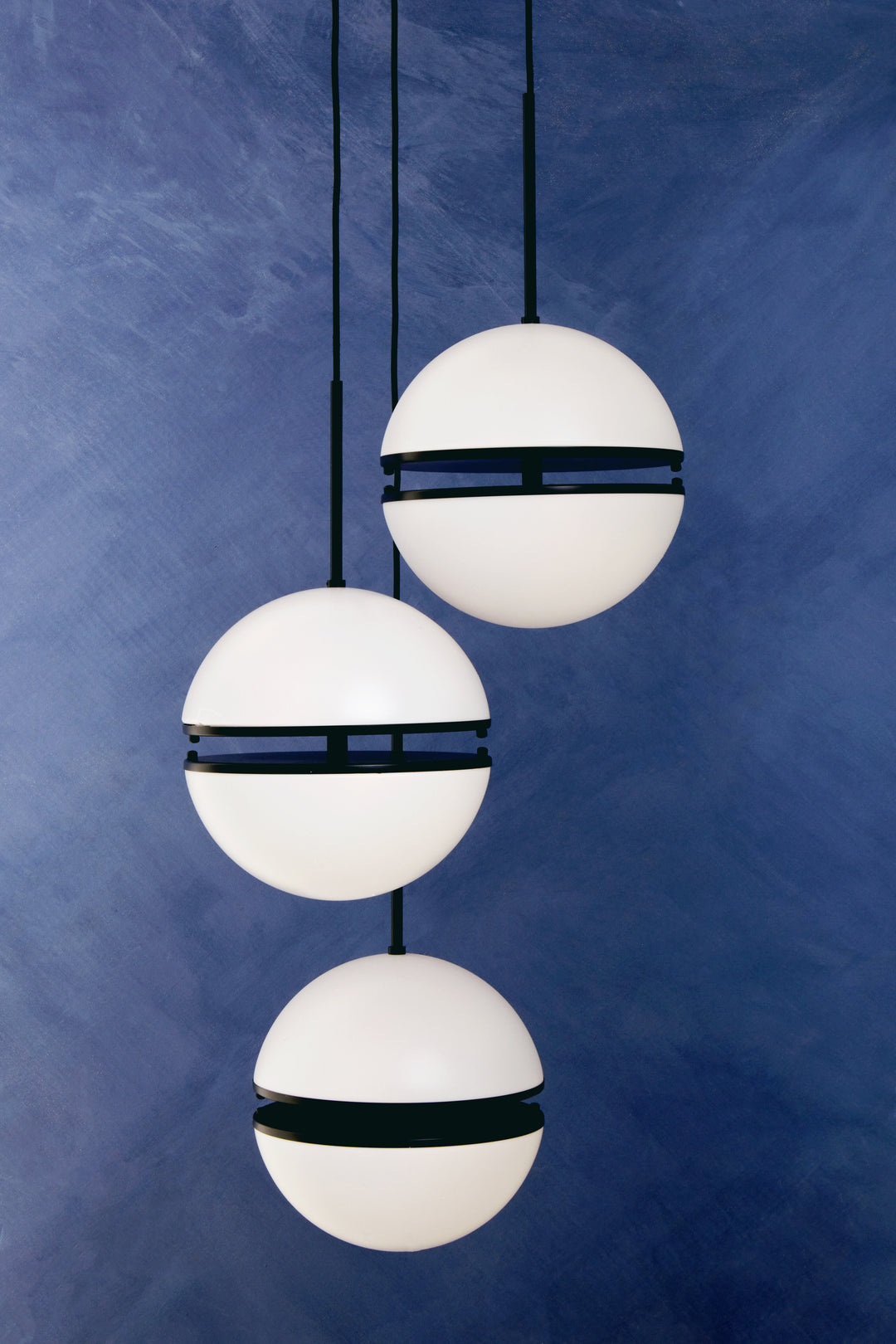 Rio Three Ball Matte Black Pendant Light