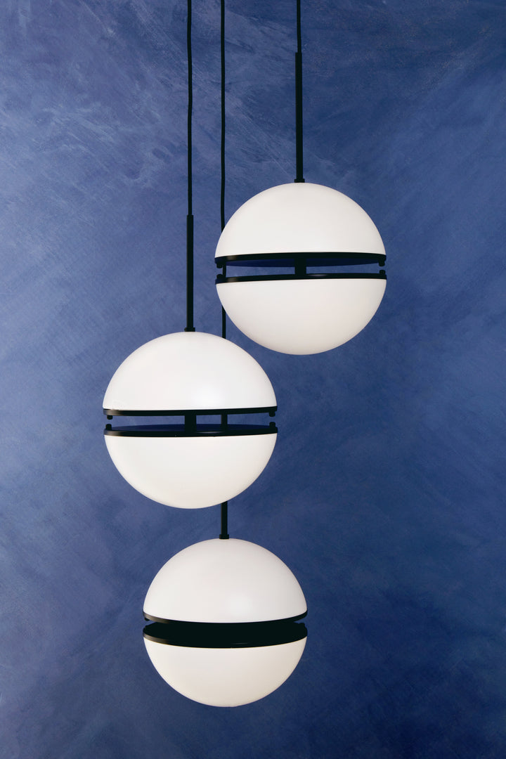 Rio Three Ball Matte Black Pendant Light