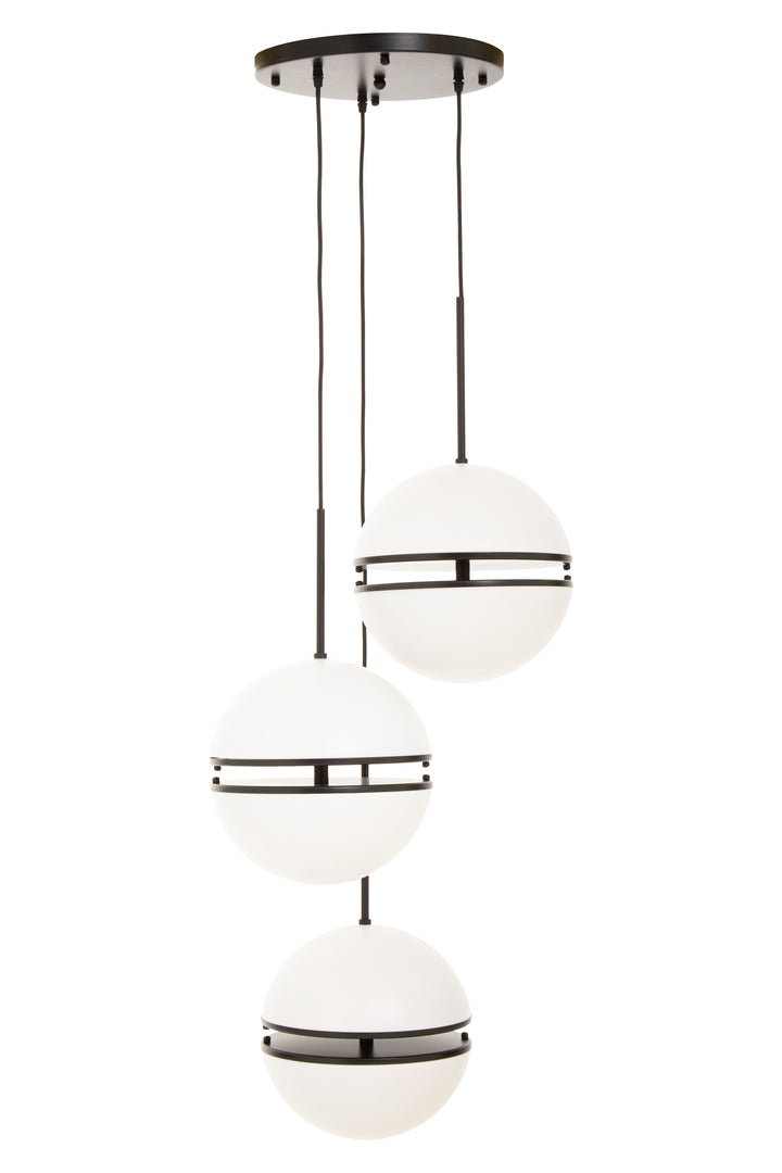Rio Three Ball Matte Black Pendant Light
