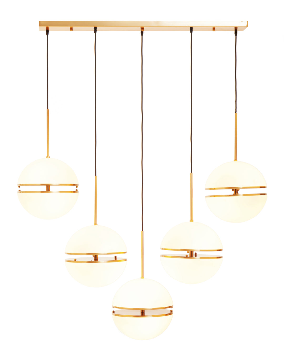 Rio Five Ball Brass Pendant Light