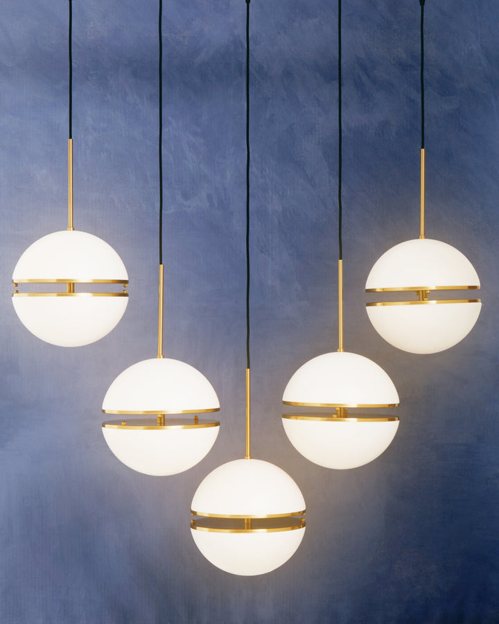 Rio Five Ball Brass Pendant Light