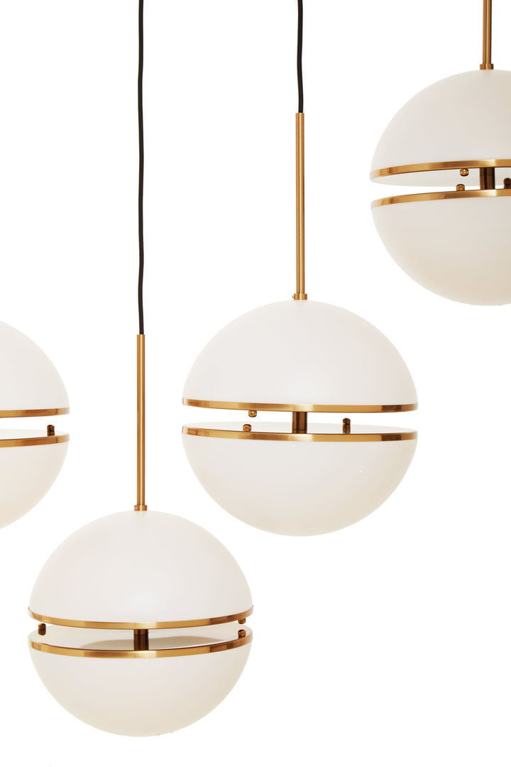 Rio Five Ball Brass Pendant Light