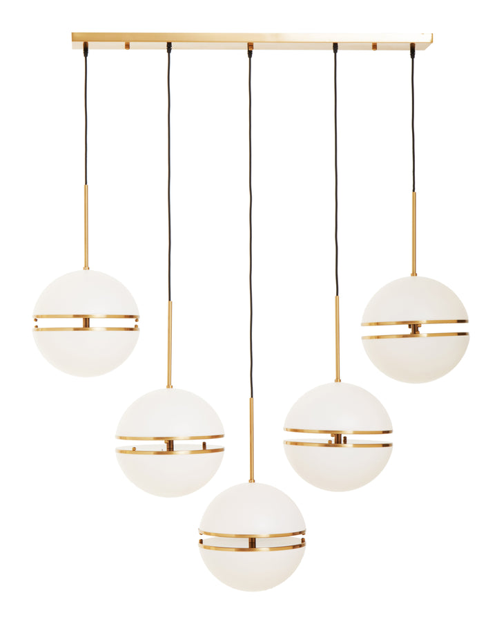 Rio Five Ball Brass Pendant Light