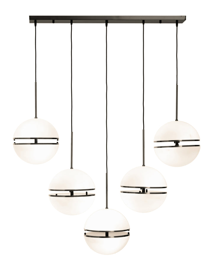 Rio Five Ball Matte Black Pendant Light