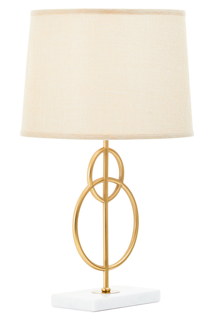 Sparky White And Gold Circles Table Lamp