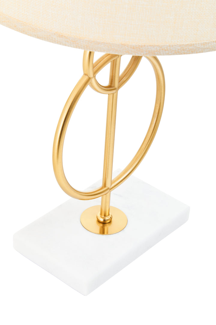 Sparky White And Gold Circles Table Lamp