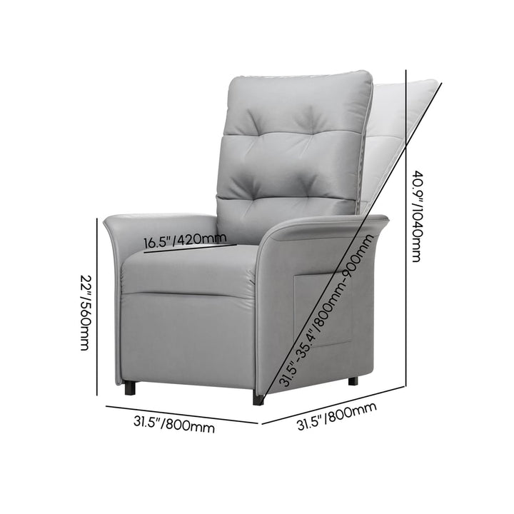 Leather Recliner Accent Chair with Side Pocket