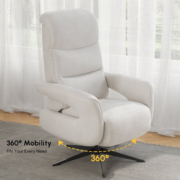 Chenir Velvet Power Recliner Accent Chair with 360° Swivel