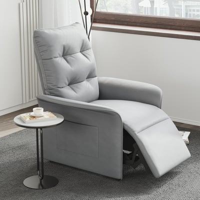 Leather Recliner Accent Chair with Side Pocket