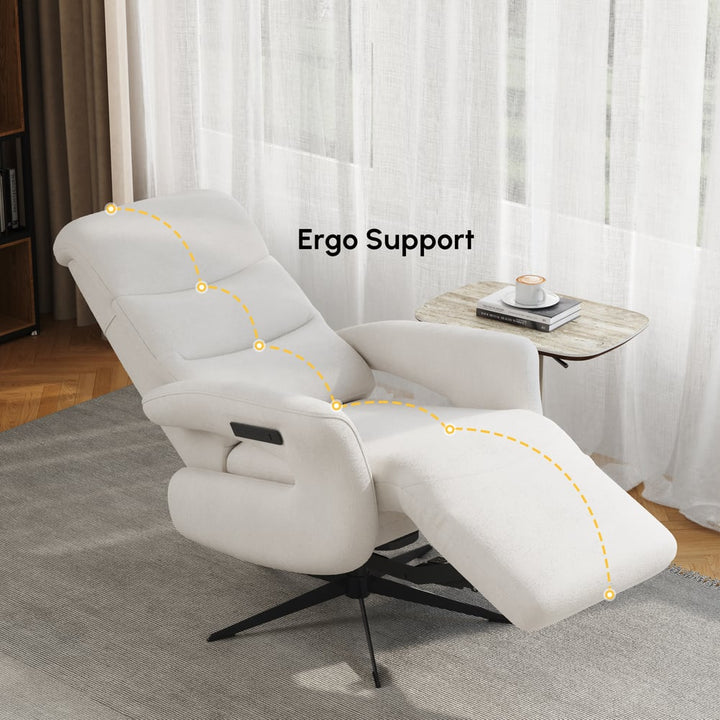 Chenir Velvet Power Recliner Accent Chair with 360° Swivel