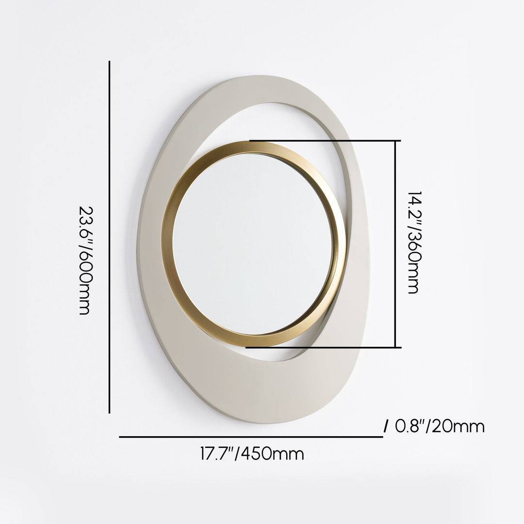Modern Warm White & Gold Wall Mirror