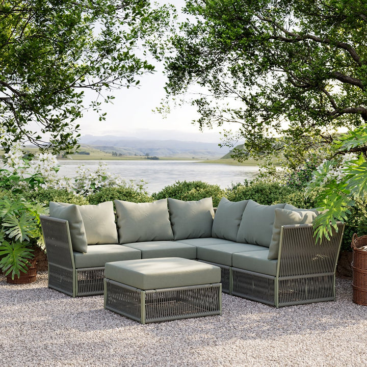Peblo 4 Seater L Shape Outdoor Sofa Set