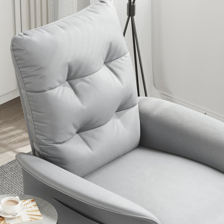 Leather Recliner Accent Chair with Side Pocket