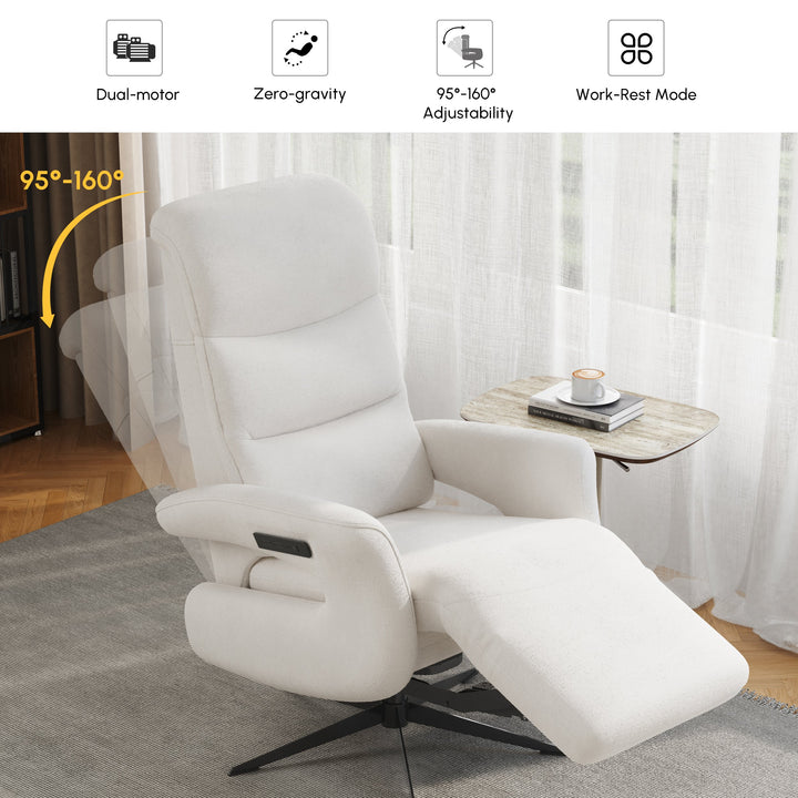Chenir Velvet Power Recliner Accent Chair with 360° Swivel