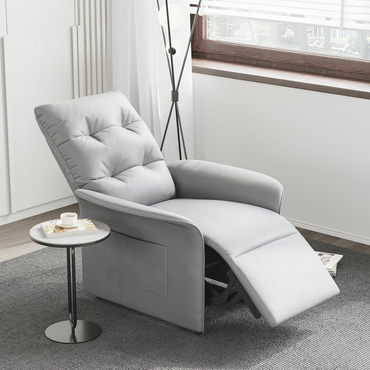 Leather Recliner Accent Chair with Side Pocket