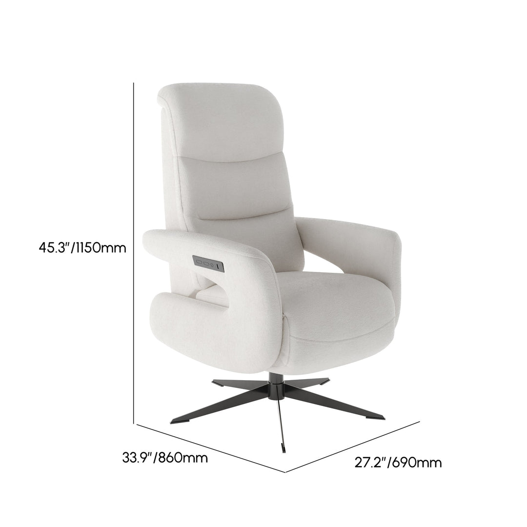 Chenir Velvet Power Recliner Accent Chair with 360° Swivel