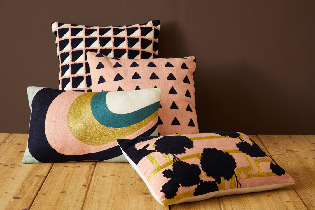 Dove Curved Stripes Cushion