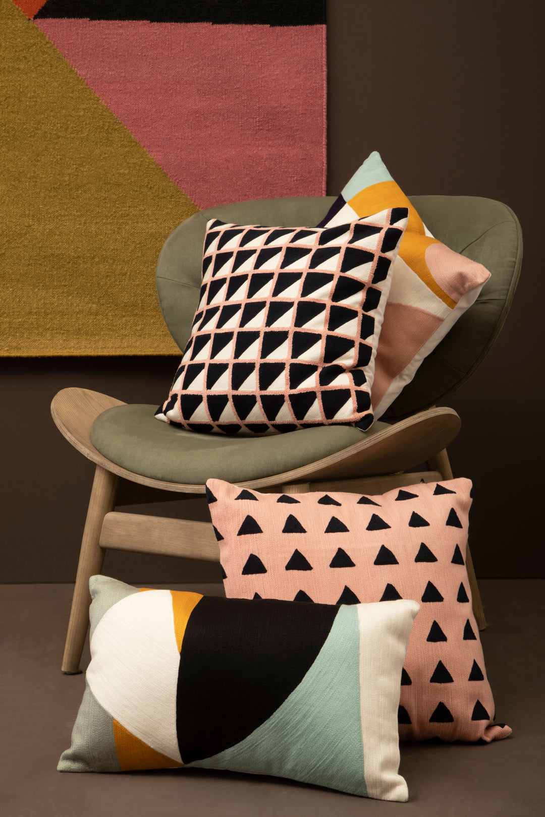 Dove Multi Colour Rectangular Cushion