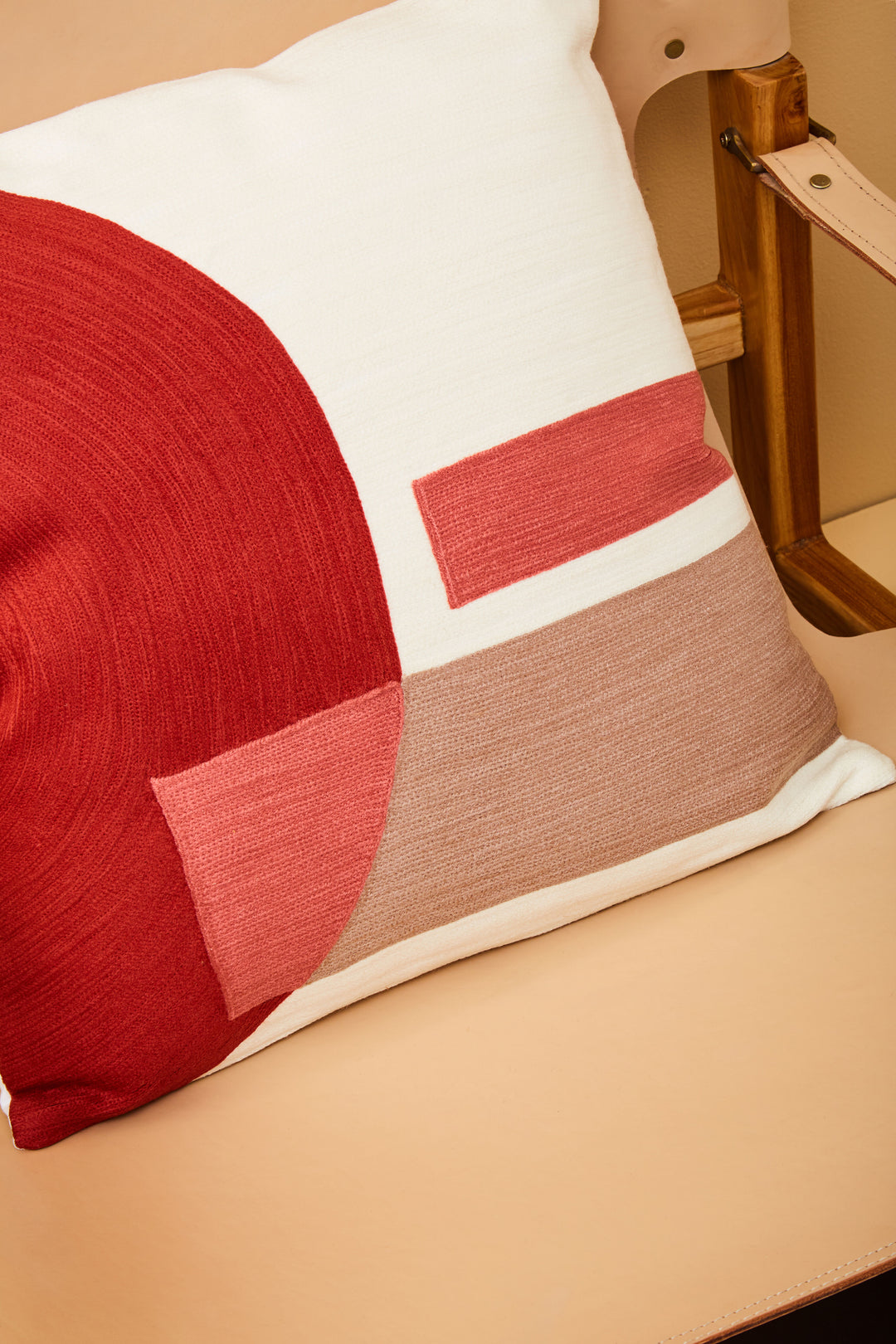 Dove Red And White Tonal Cushion