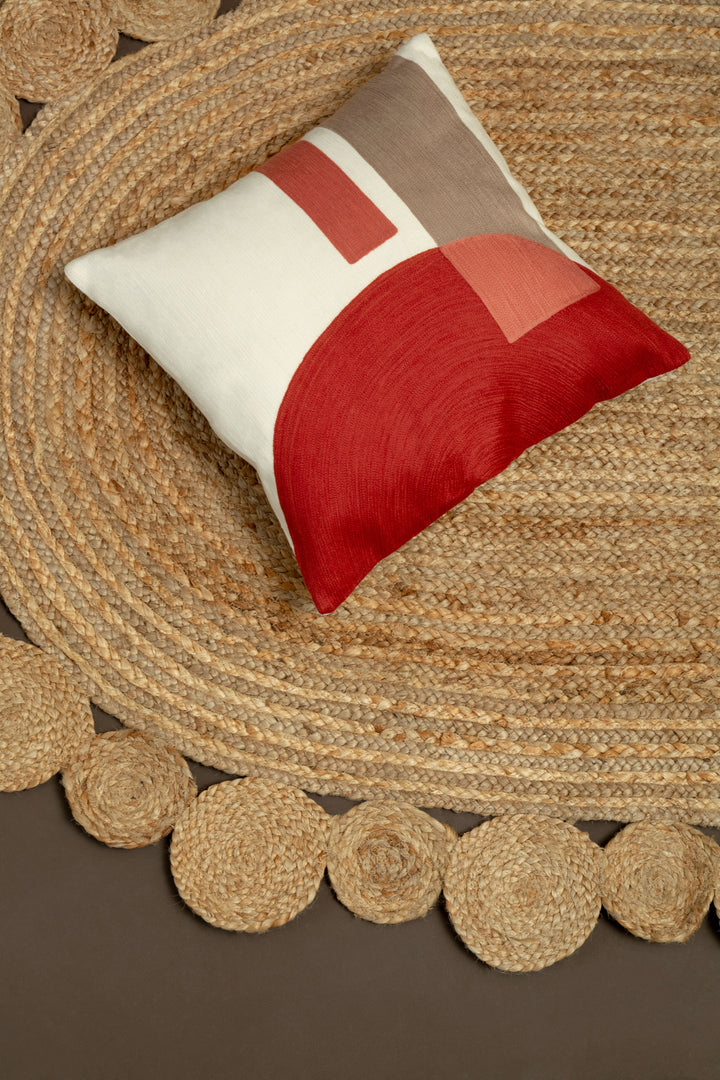 Dove Red And White Tonal Cushion