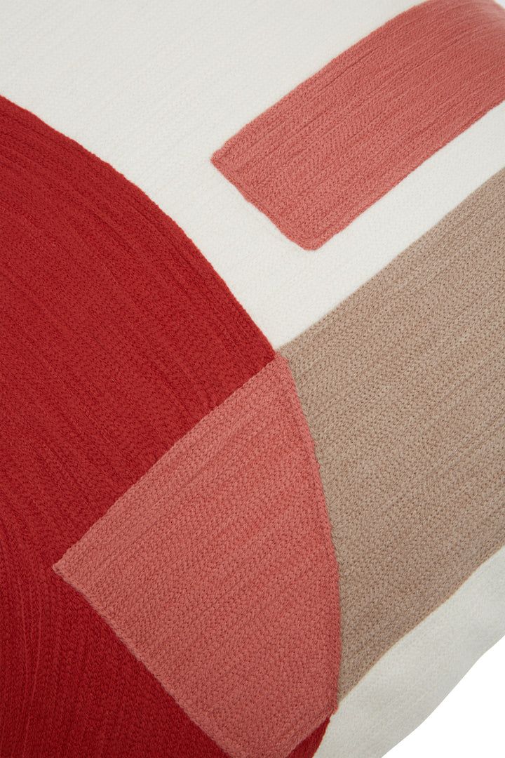 Dove Red And White Tonal Cushion