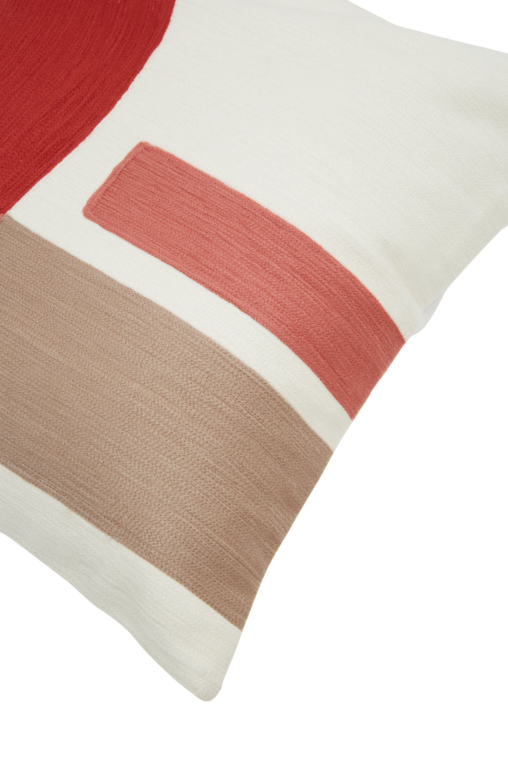 Dove Red And White Tonal Cushion