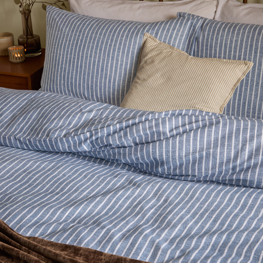 Holme Stripe King Duvet Set Denim Blue - image 2