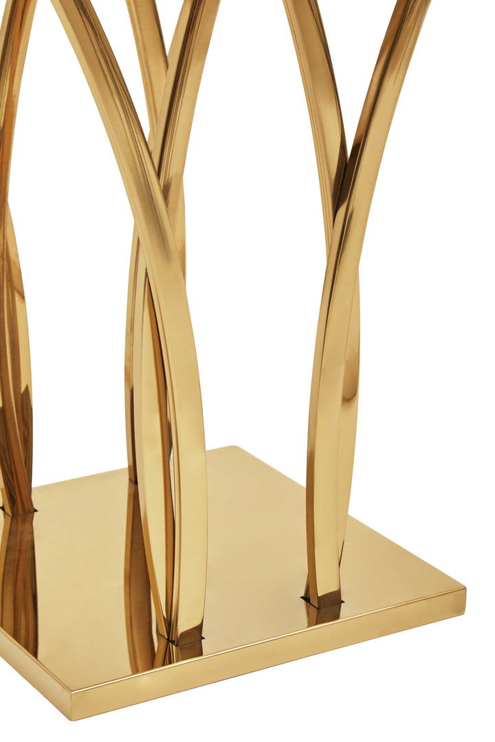 Oriole White Marble And Gold Side Table