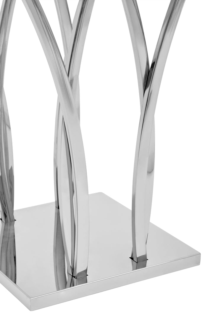 Oriole Black Marble And Silver Side Table