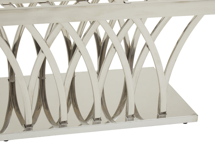 Oriole Black Marble And Silver Coffee Table