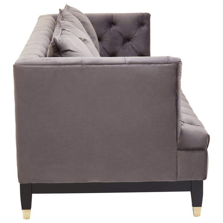 Parrot 3 Seat Viola Pirate Grey Fabric Sofa