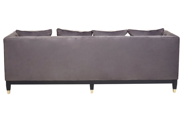 Parrot 3 Seat Viola Pirate Grey Fabric Sofa