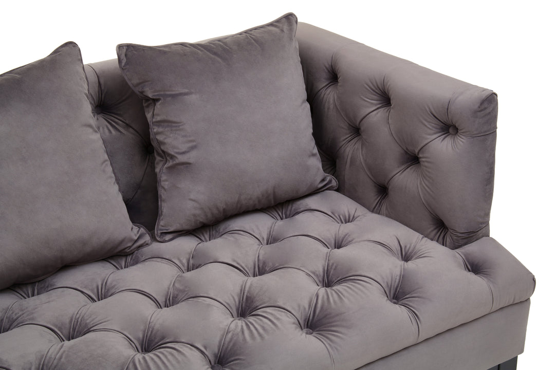 Parrot 3 Seat Viola Pirate Grey Fabric Sofa