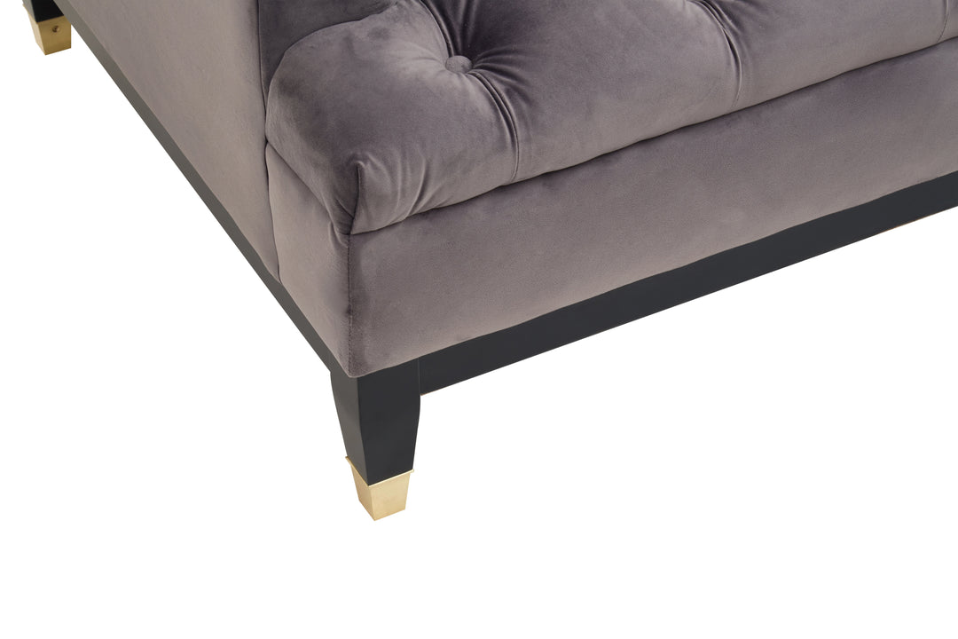 Parrot 3 Seat Viola Pirate Grey Fabric Sofa