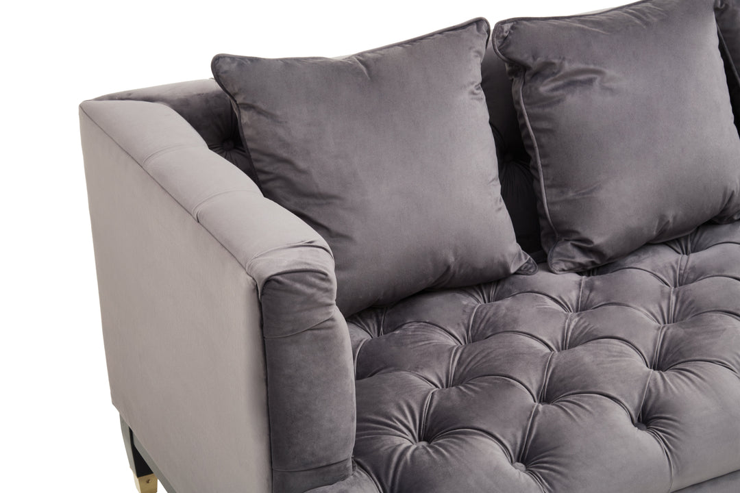 Parrot 3 Seat Viola Pirate Grey Fabric Sofa