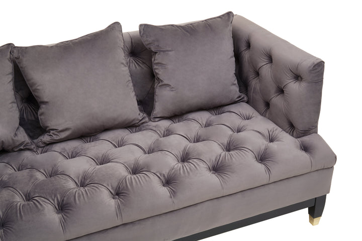 Parrot 3 Seat Viola Pirate Grey Fabric Sofa