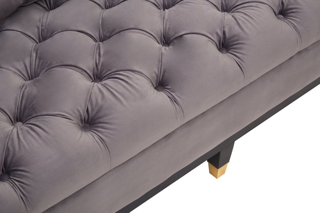 Parrot 3 Seat Viola Pirate Grey Fabric Sofa