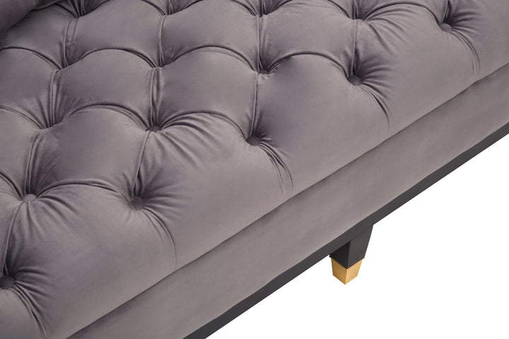 Parrot 3 Seat Viola Pirate Grey Fabric Sofa