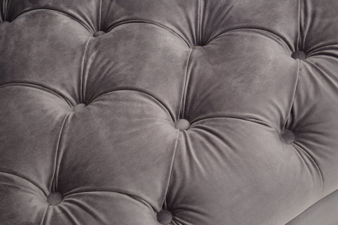 Parrot 3 Seat Viola Pirate Grey Fabric Sofa