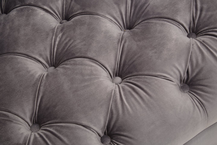 Parrot 3 Seat Viola Pirate Grey Fabric Sofa