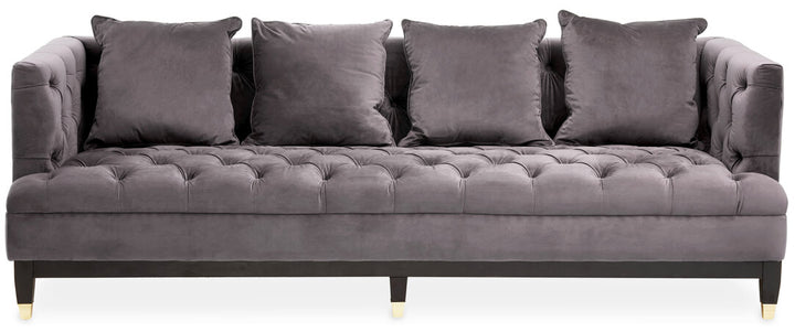 Parrot 3 Seat Viola Pirate Grey Fabric Sofa