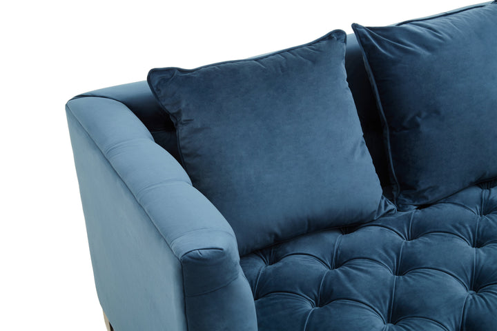 Parrot 3 Seat Navy Fabric Sofa