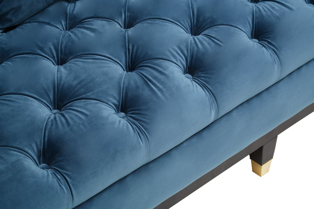 Parrot 3 Seat Navy Fabric Sofa