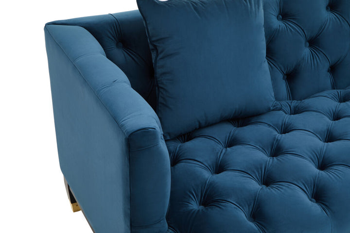 Parrot 2 Seat Navy Fabric Sofa
