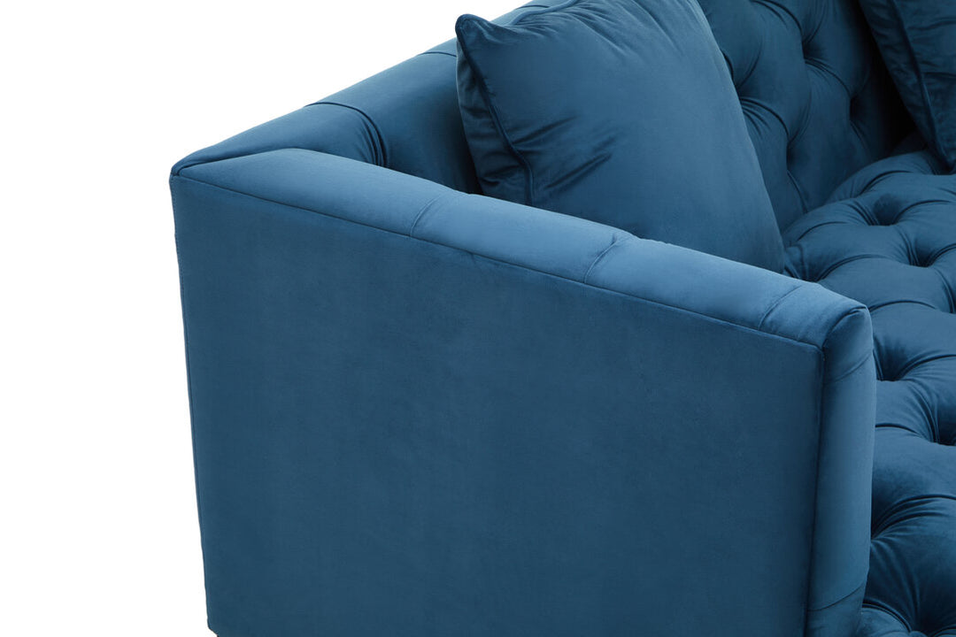 Parrot 2 Seat Navy Fabric Sofa