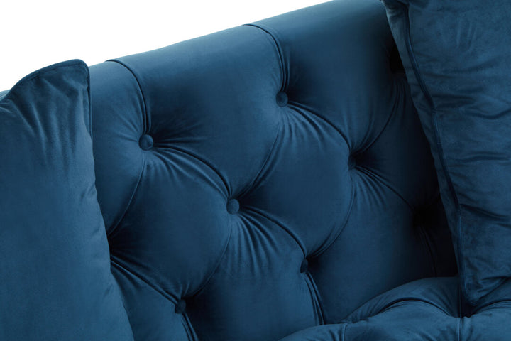 Parrot 2 Seat Navy Fabric Sofa